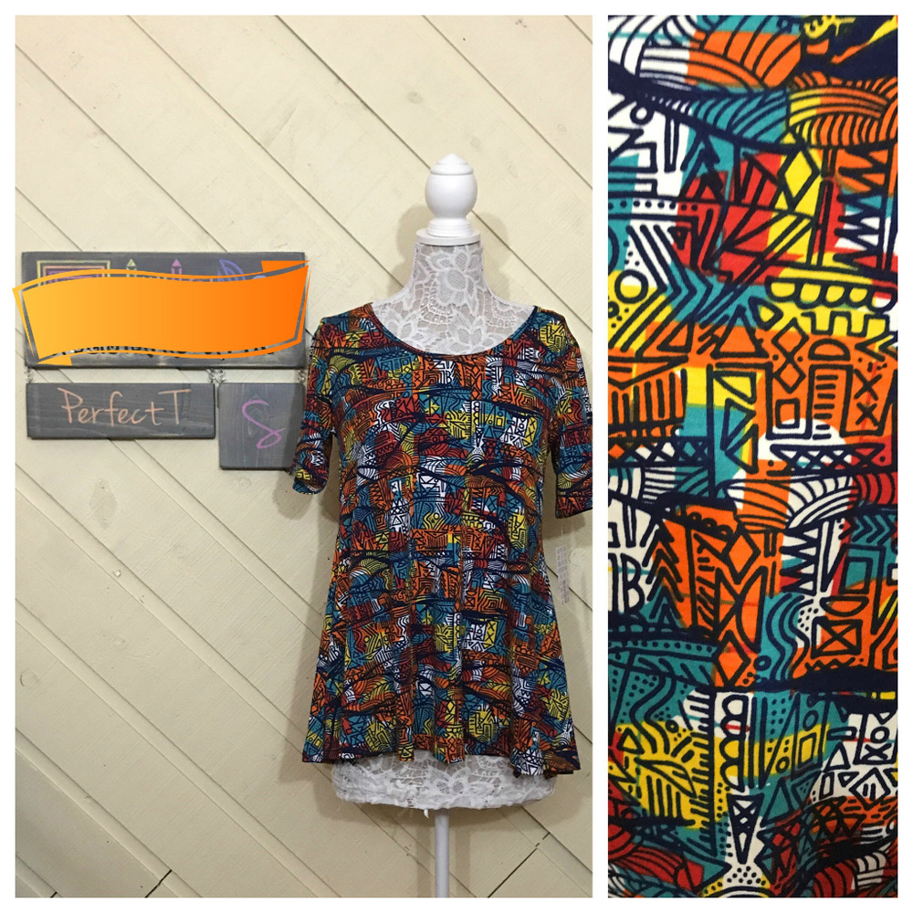 NWT LLR Small Perfect Tee Geo Shapes